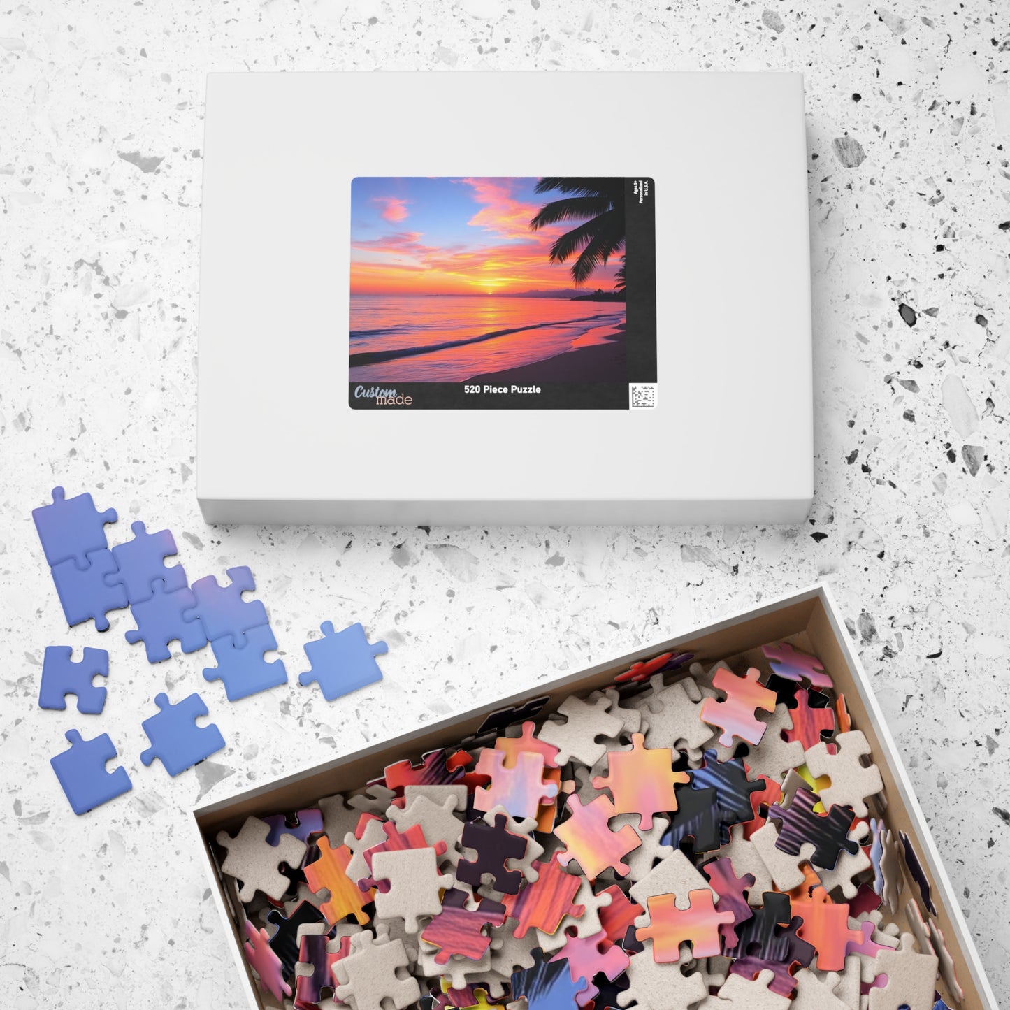 Tropical Beach at Sunset Jigsaw Puzzle