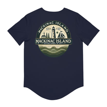 Vintage Mackinac Island Men's Jersey Curved Hem Tee