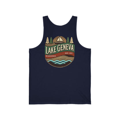 Retro Lake Geneva Unisex Jersey Tank