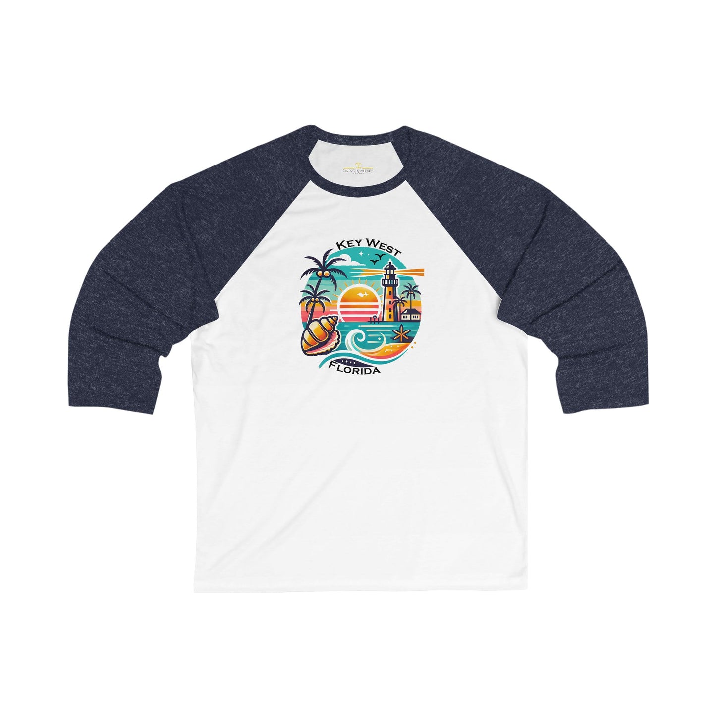 Vibrant Key West Men's 3/4 Sleeve Baseball Tee