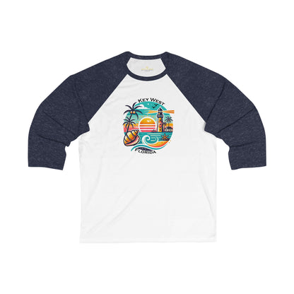 Vibrant Key West Men's 3/4 Sleeve Baseball Tee