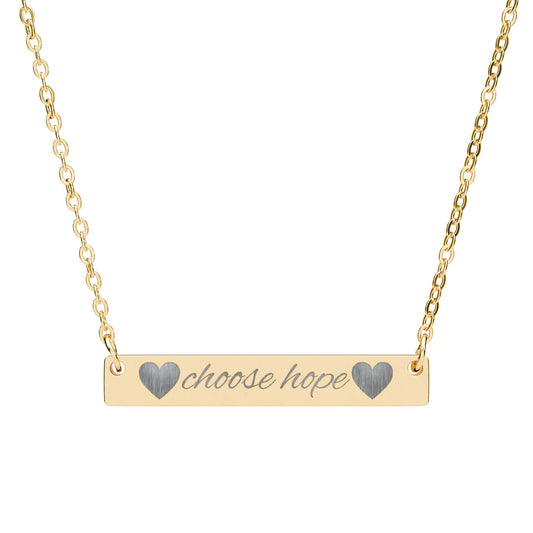 Choose Hope — Engraved Bar Necklace
