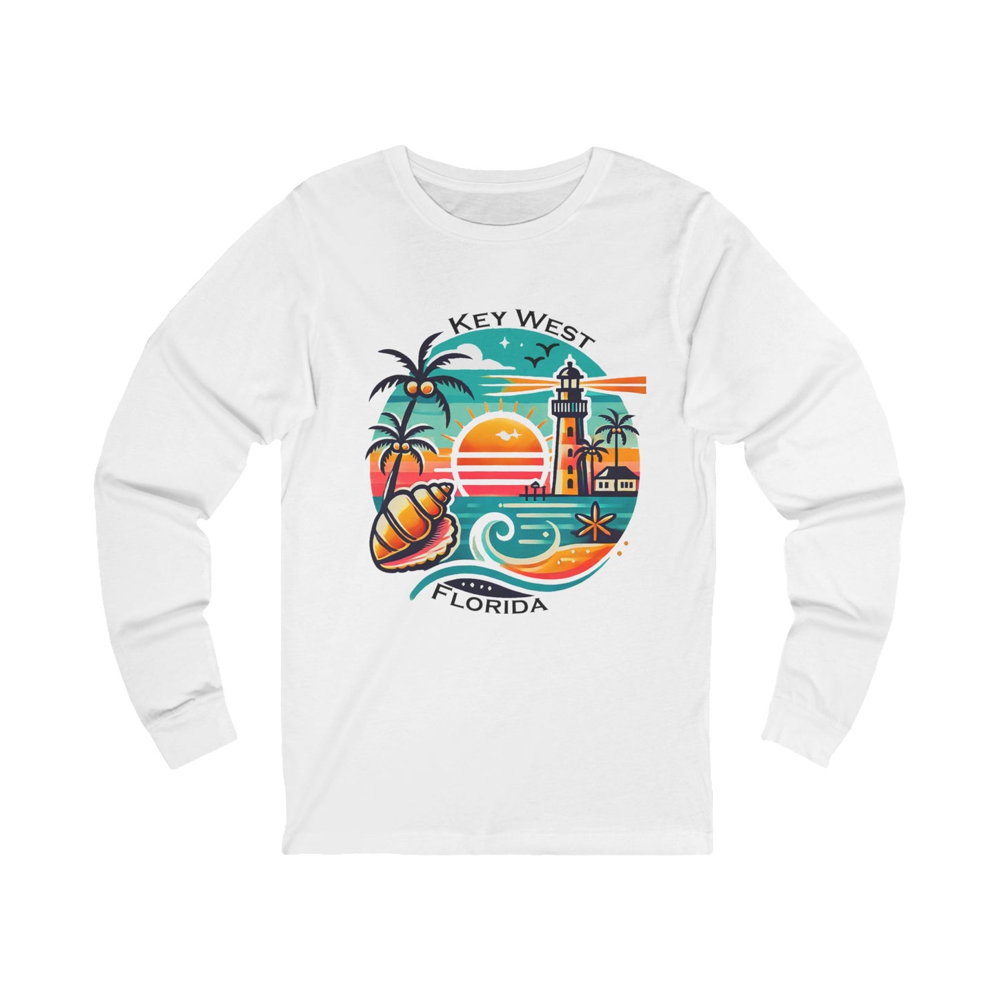 Vibrant Key West Unisex Jersey Long Sleeve Tee