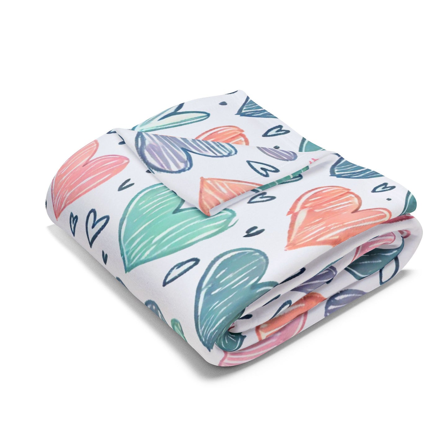 Pastel Hearts Arctic Fleece Blanket