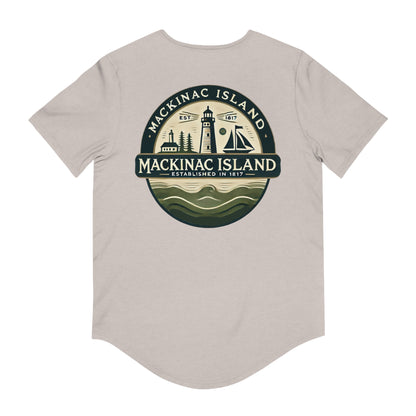 Vintage Mackinac Island Men's Jersey Curved Hem Tee
