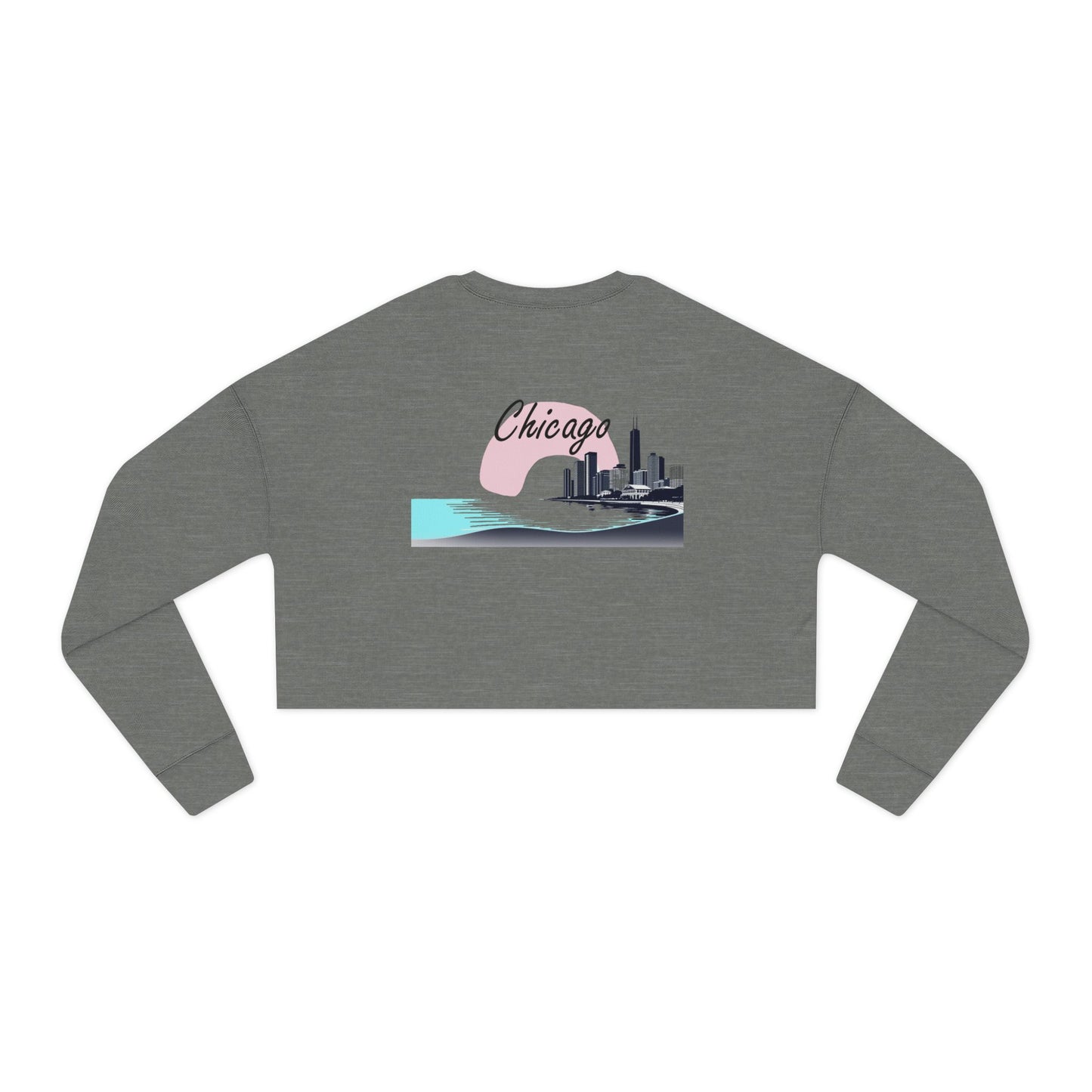 Elegant Chicago Skyline Women's Cropped Sweatshirt