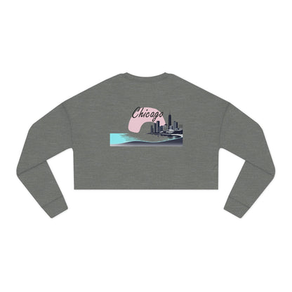Elegant Chicago Skyline Women's Cropped Sweatshirt