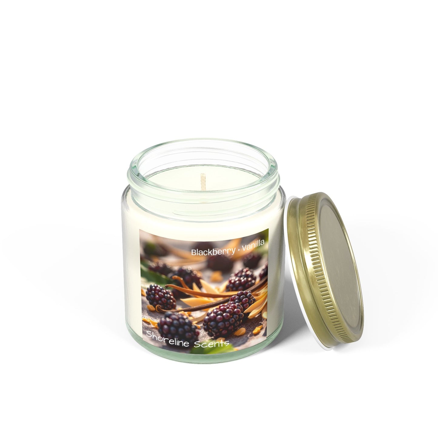 Blackberry + Vanilla Scented Coconut Apricot Wax Candle