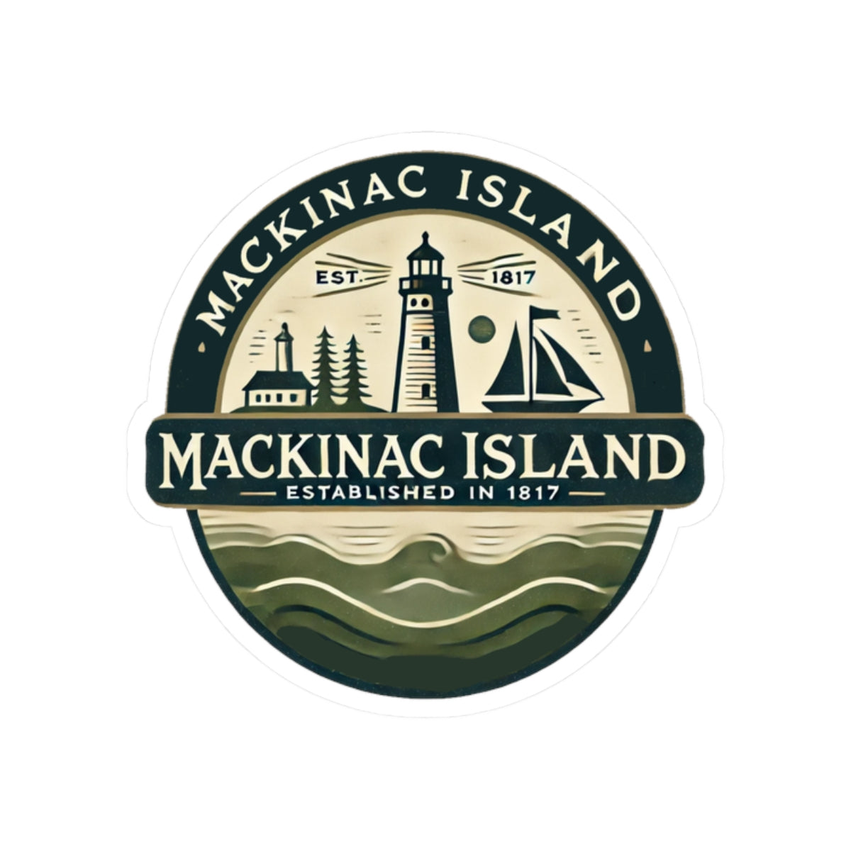 Vintage Mackinac Island Kiss-Cut Sticker