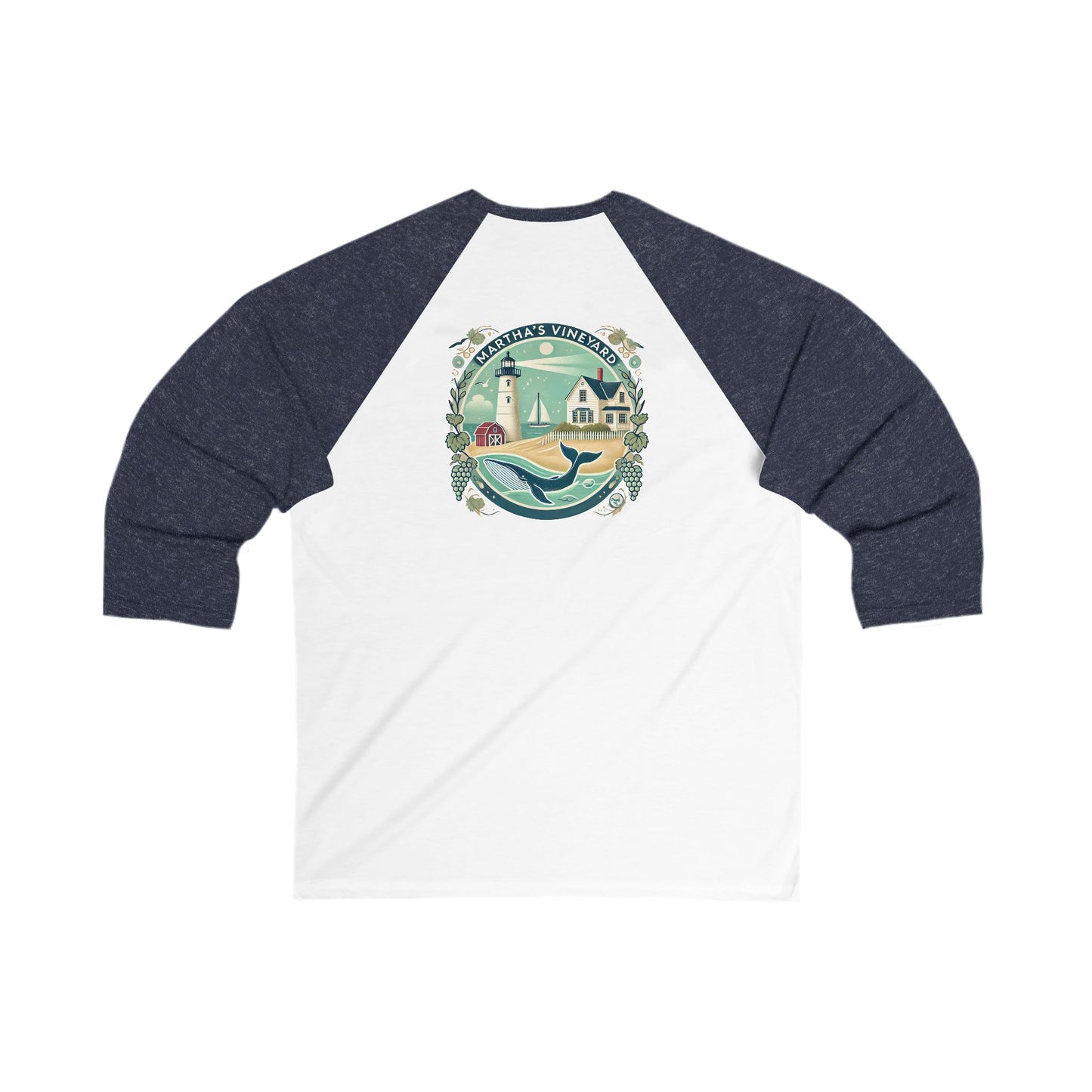 Vintage Martha's Vineyard Men's 3/4 Sleeve Baseball Tee