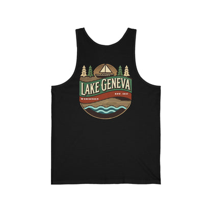 Retro Lake Geneva Unisex Jersey Tank