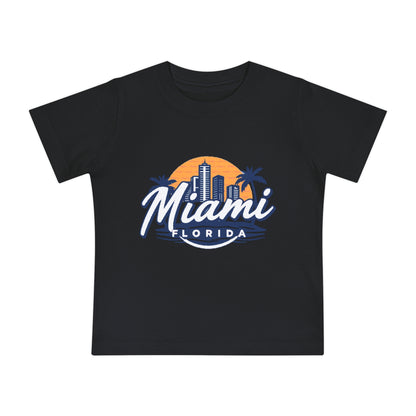 Retro Miami Unisex Baby Short Sleeve T-Shirt