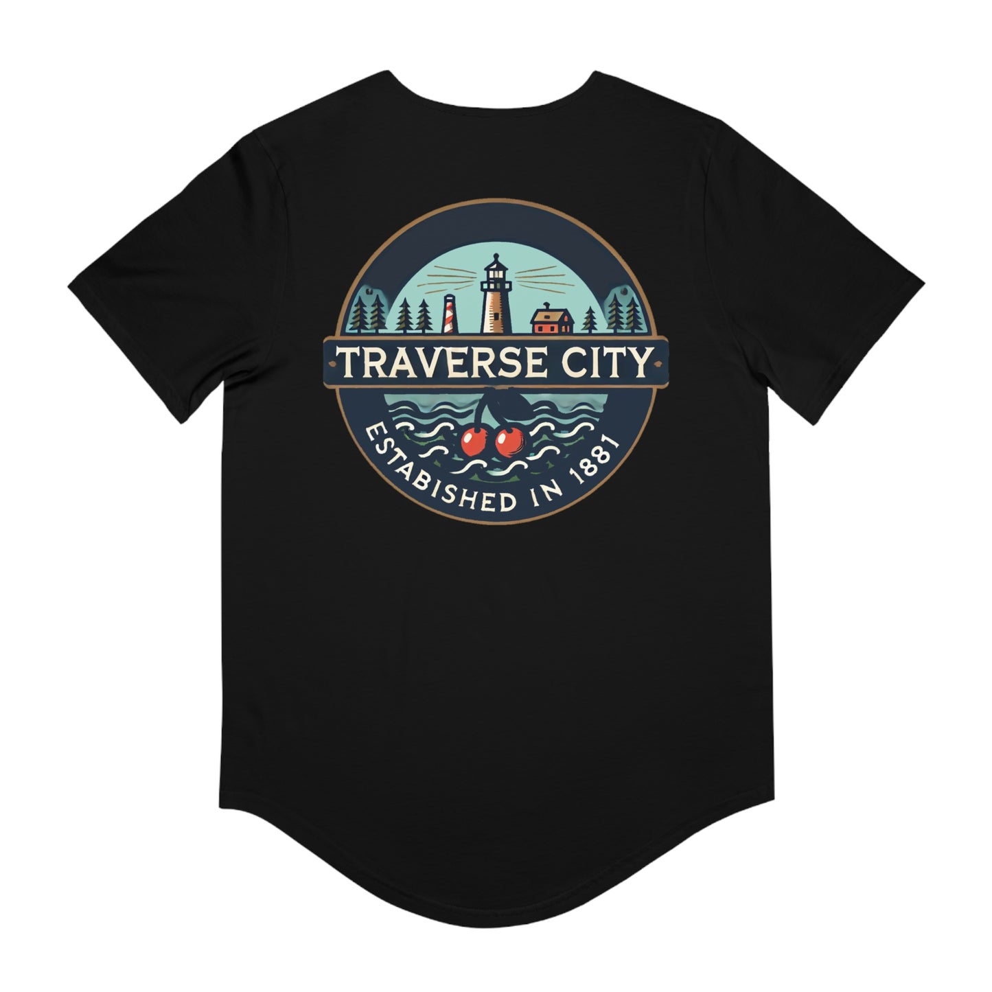 Vintage Traverse City Men's Jersey Curved Hem Tee