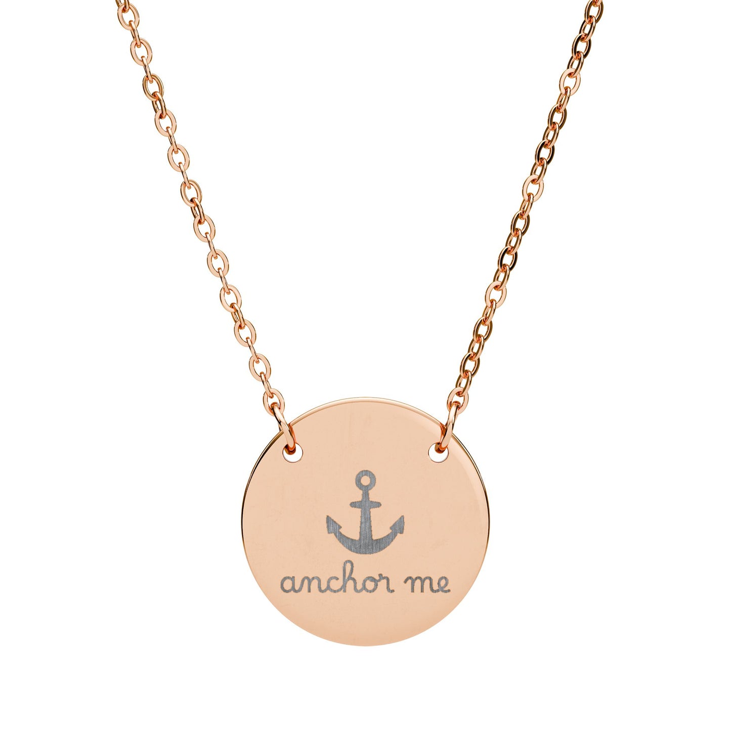 Anchor Me — Engraved Circle Necklace