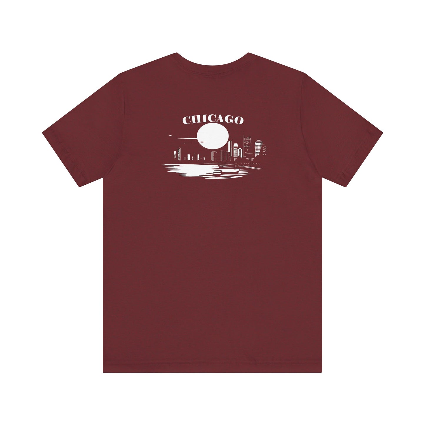 Mystery Noir Chicago Skyline Sunset Unisex Jersey Short Sleeve Tee