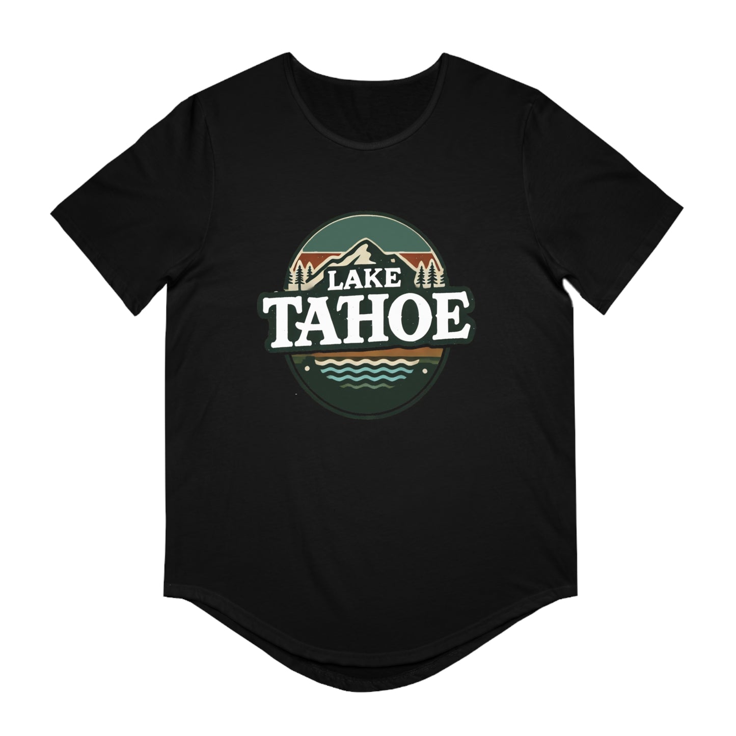 Vintage Lake Tahoe Men's Jersey Curved Hem Tee