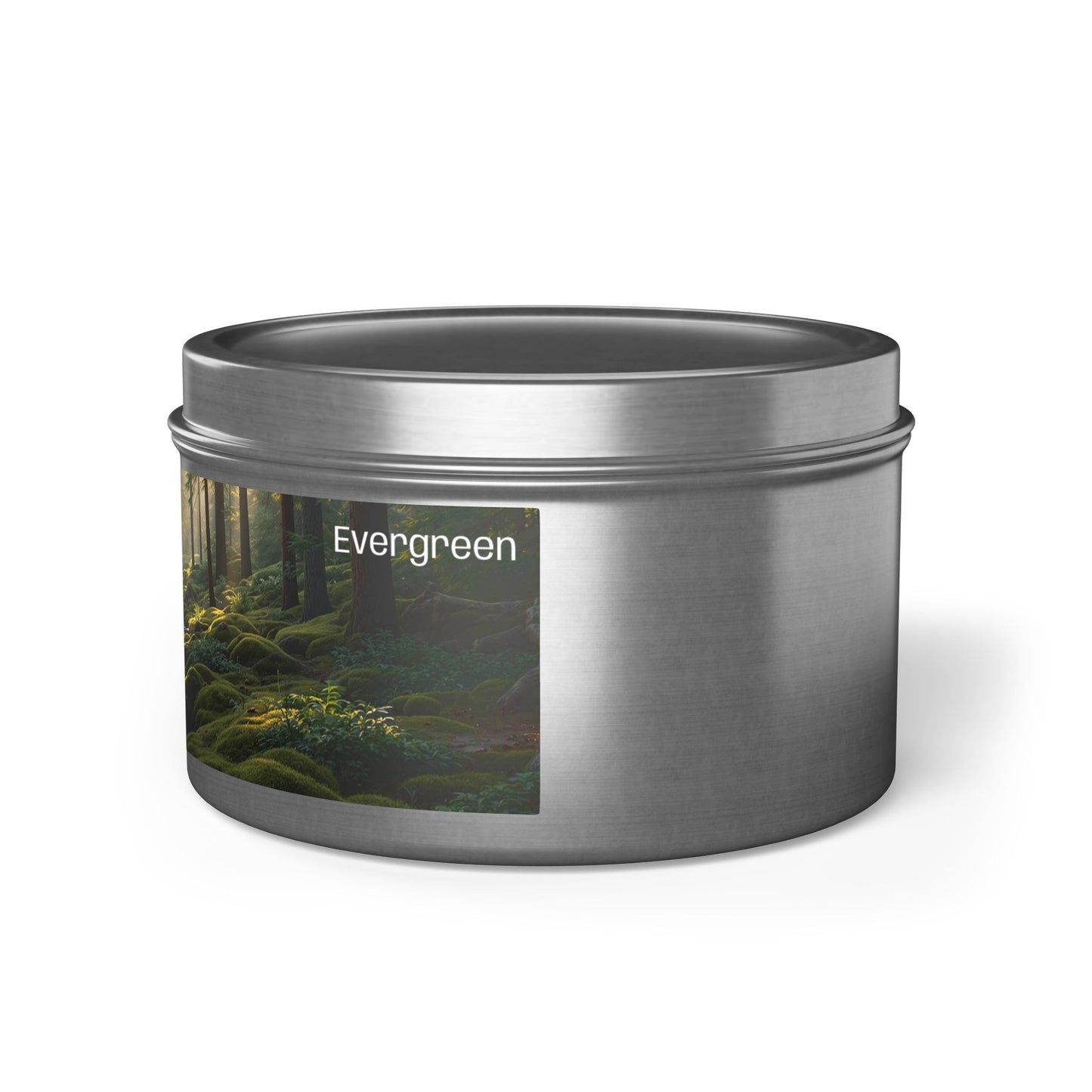 Evergreen Scented Rustic Tin Candle