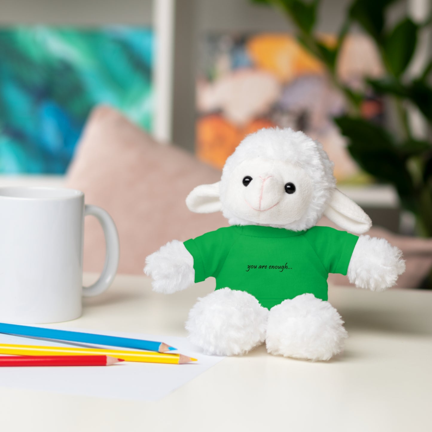 You Are Enough - Mental Health Awareness Stuffed Animals with Tee