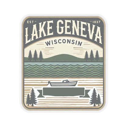 Vintage Lake Geneva Kiss-Cut Sticker