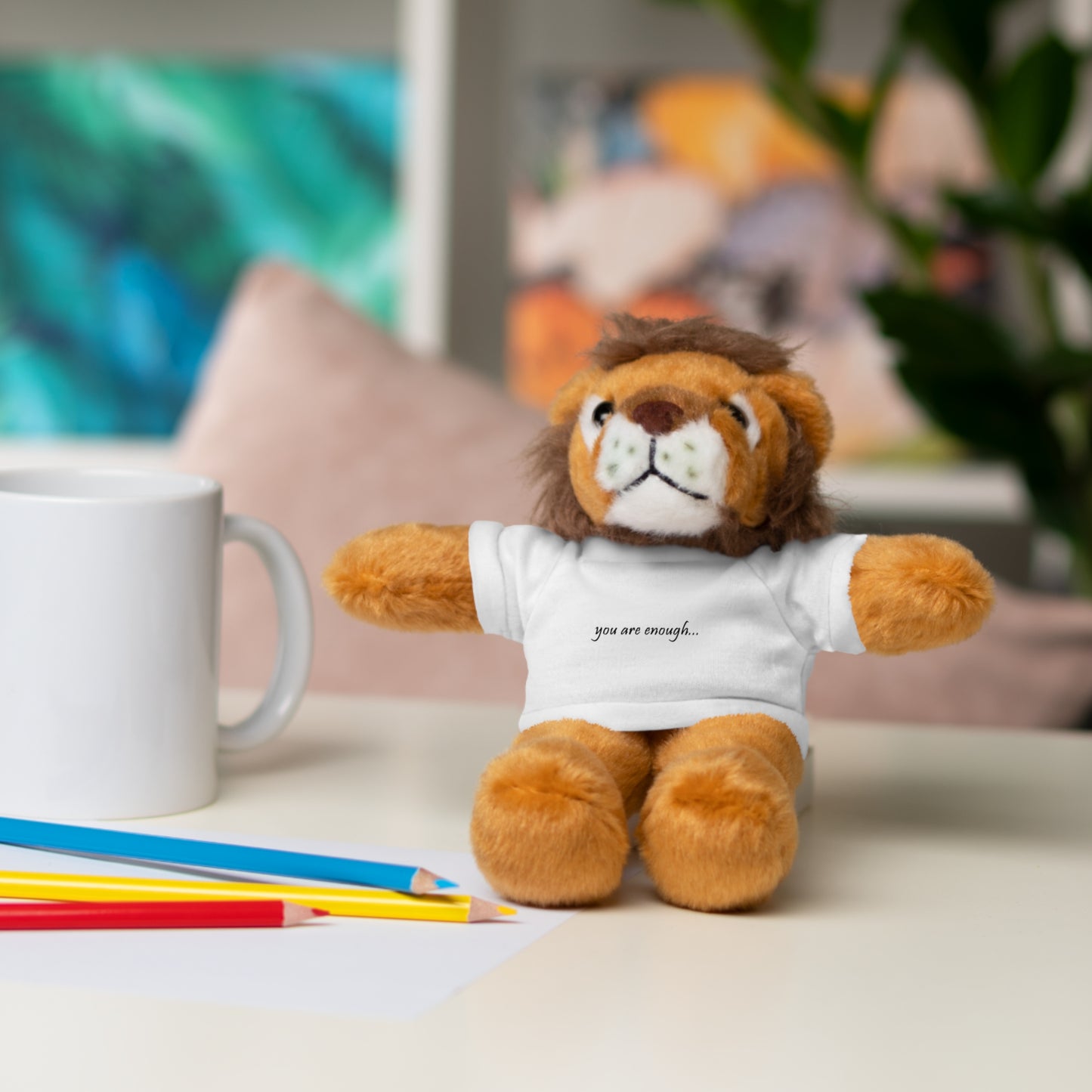 You Are Enough - Mental Health Awareness Stuffed Animals with Tee