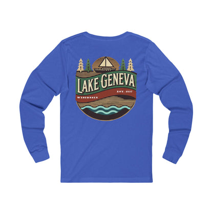 Retro Lake Geneva Unisex Jersey Long Sleeve Tee