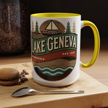 Retro Lake Geneva Accent Coffee Mug