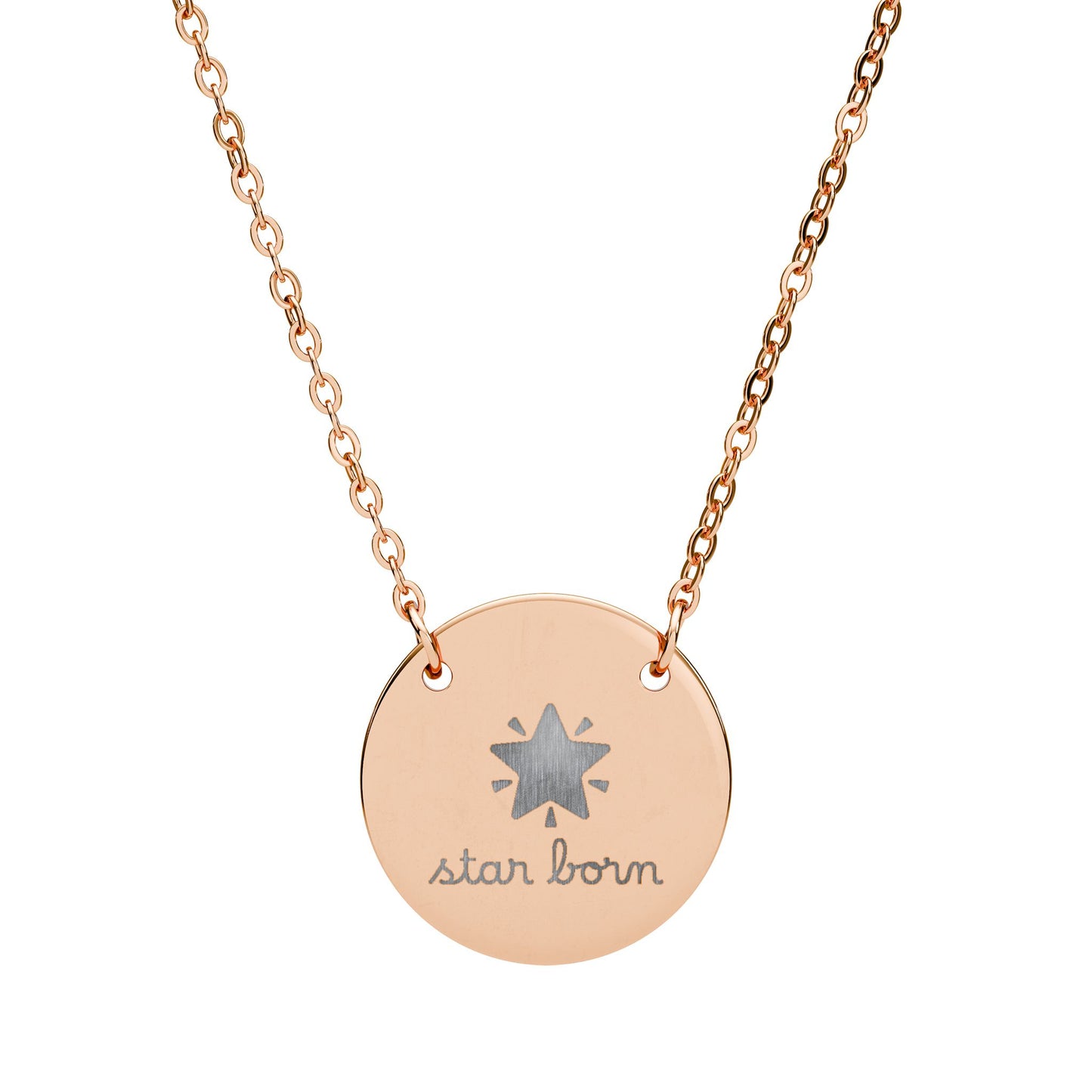 Star Born — Engraved Circle Necklace