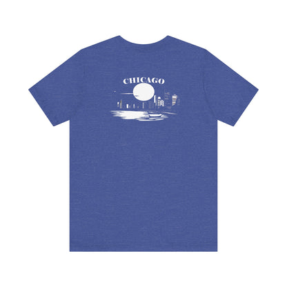 Mystery Noir Chicago Skyline Sunset Unisex Jersey Short Sleeve Tee