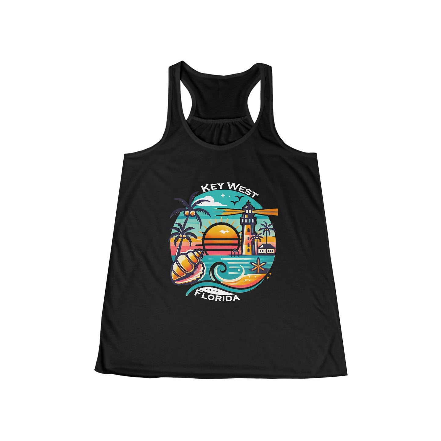 Vibrant Key West Women's Flowy Racerback Tank