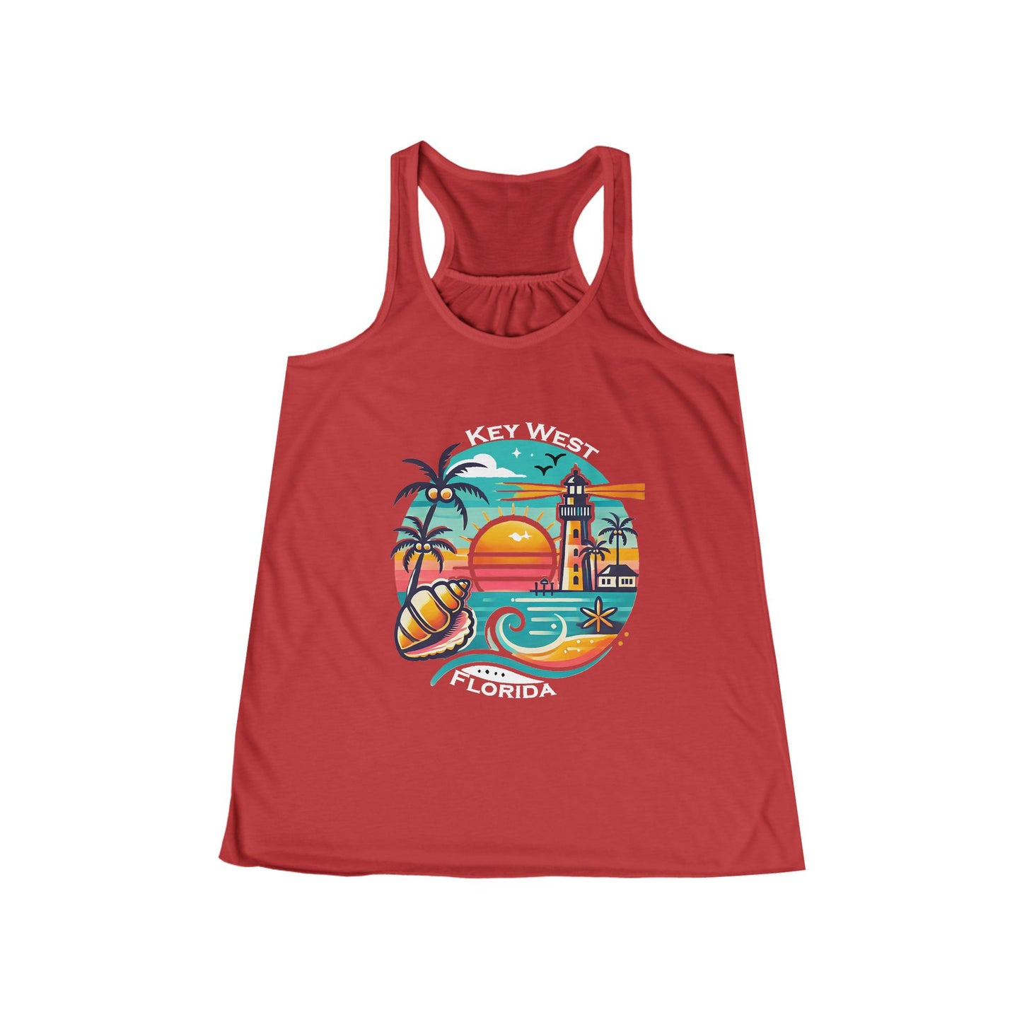 Vibrant Key West Women's Flowy Racerback Tank