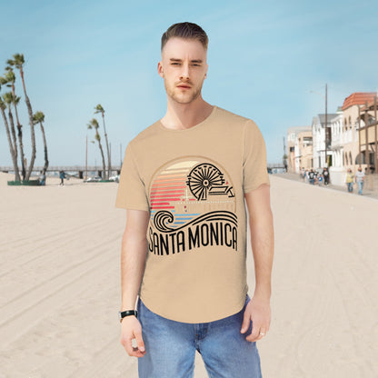 Vibrant Santa Monica Men's Jersey Curved Hem Tee