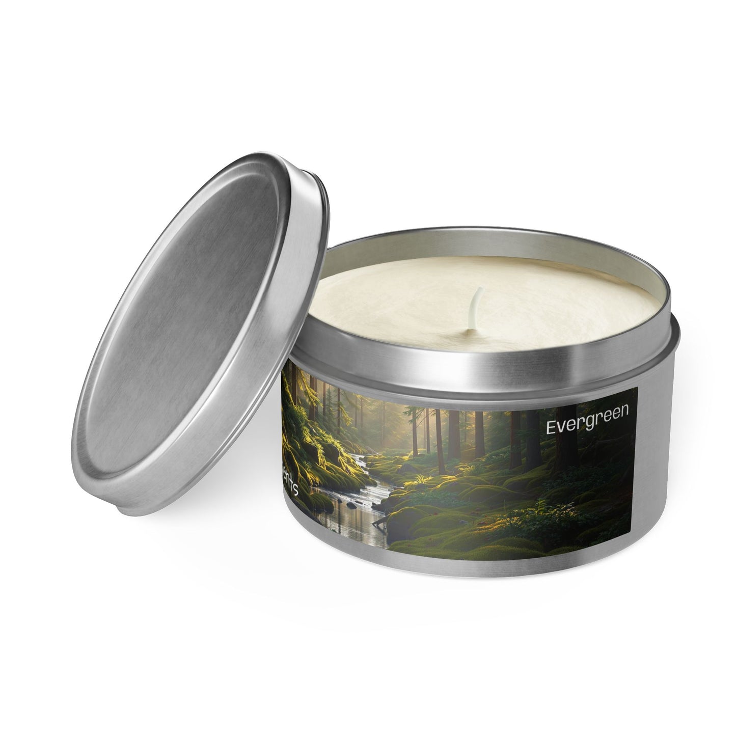 Evergreen Scented Rustic Tin Candle