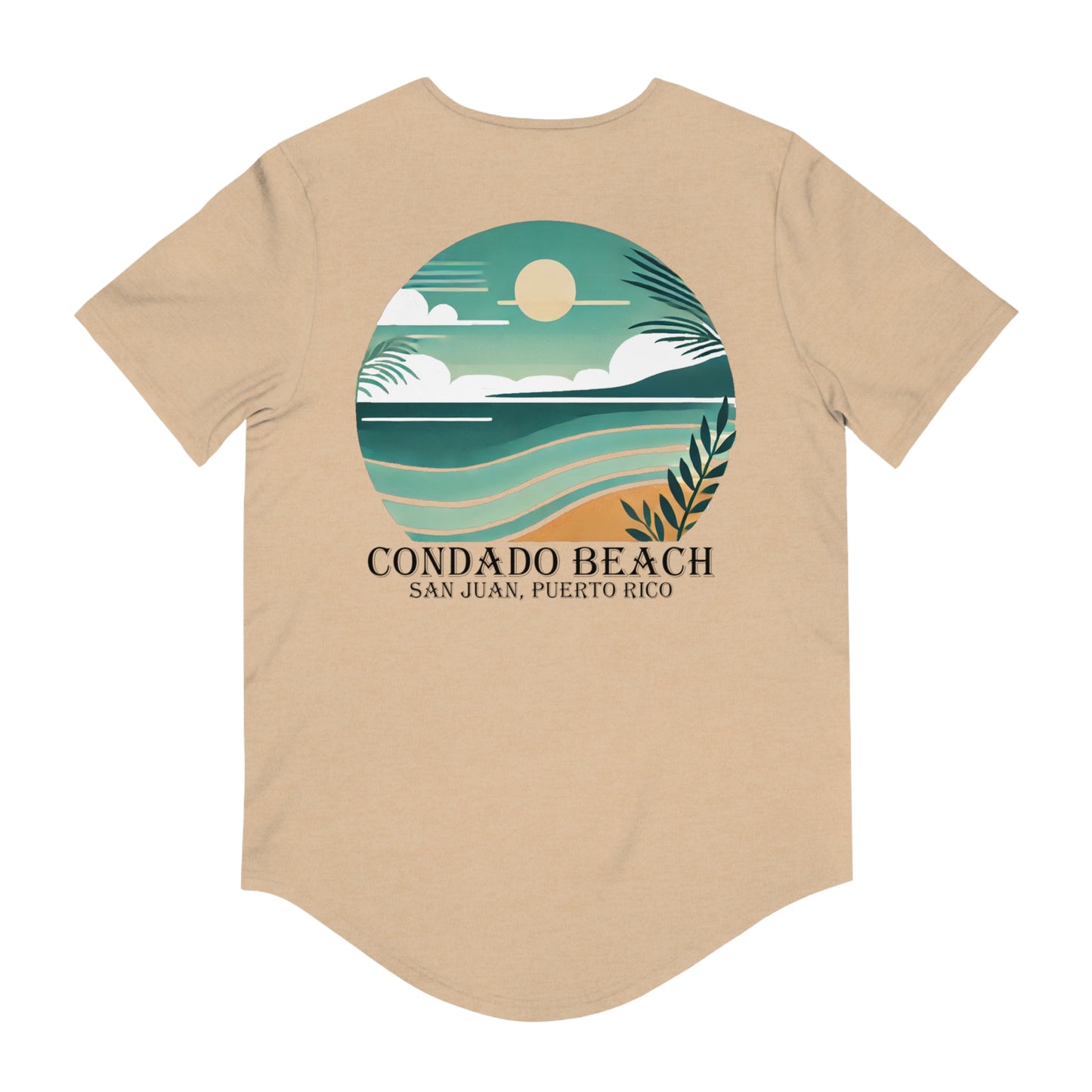 Coastal Vibes Condado Beach Men's Jersey Curved Hem Tee