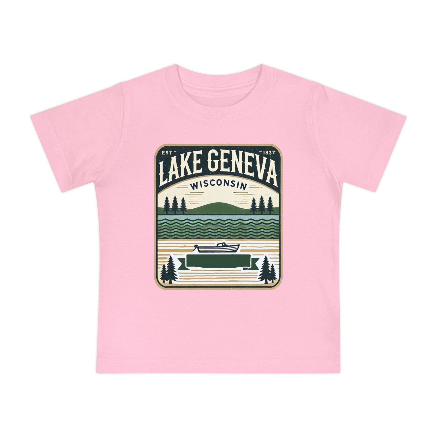 Vintage Lake Geneva Unisex Baby Short Sleeve T-Shirt