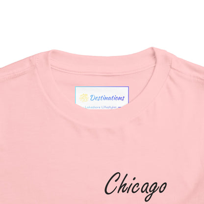 Elegant Chicago Skyline Unisex Toddler Short Sleeve Tee