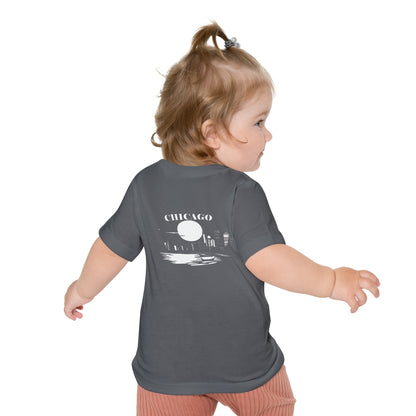 Mystery Noir Chicago Skyline Sunset Unisex Baby Short Sleeve T-Shirt