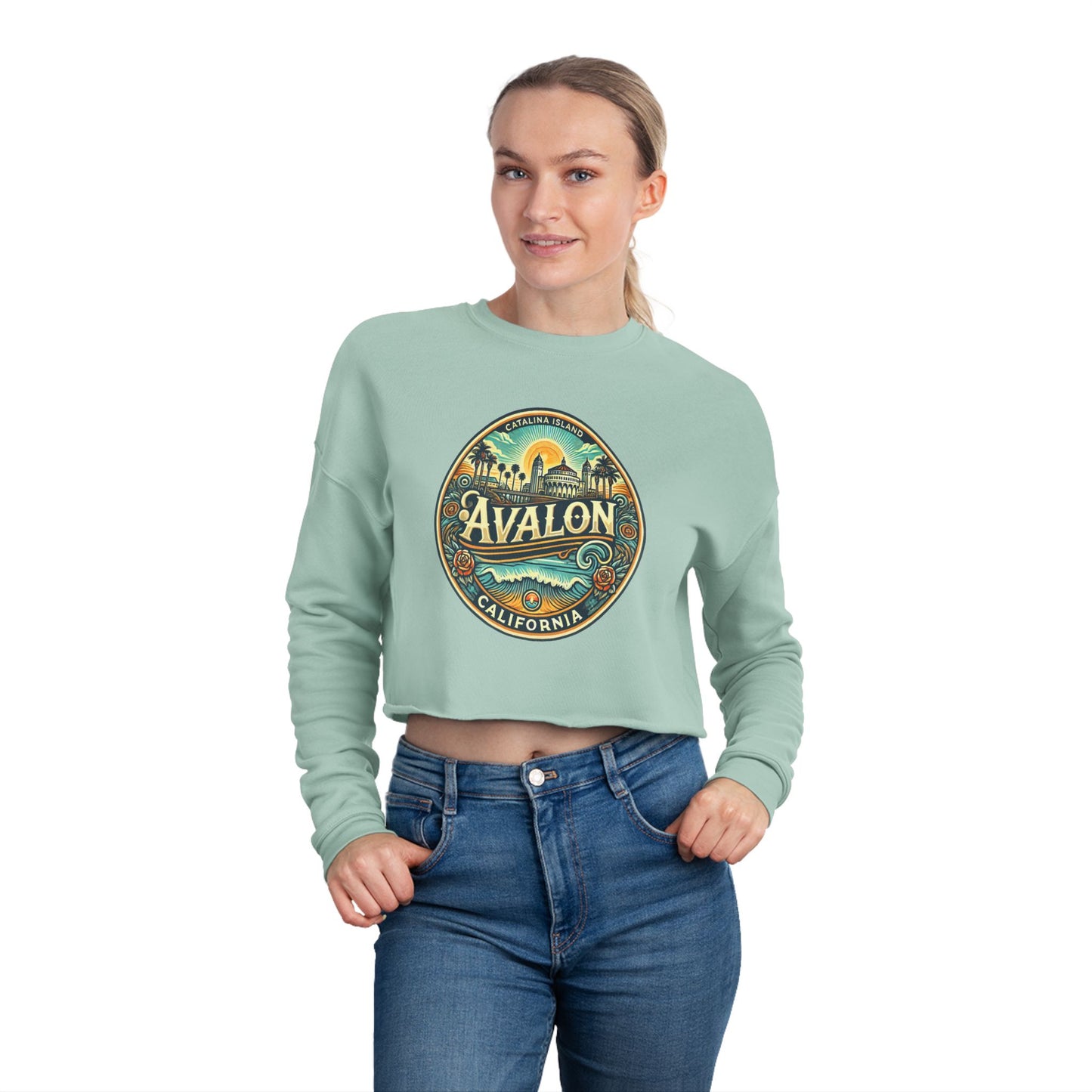 Elegant Avalon Women's Cropped Sweatshirt