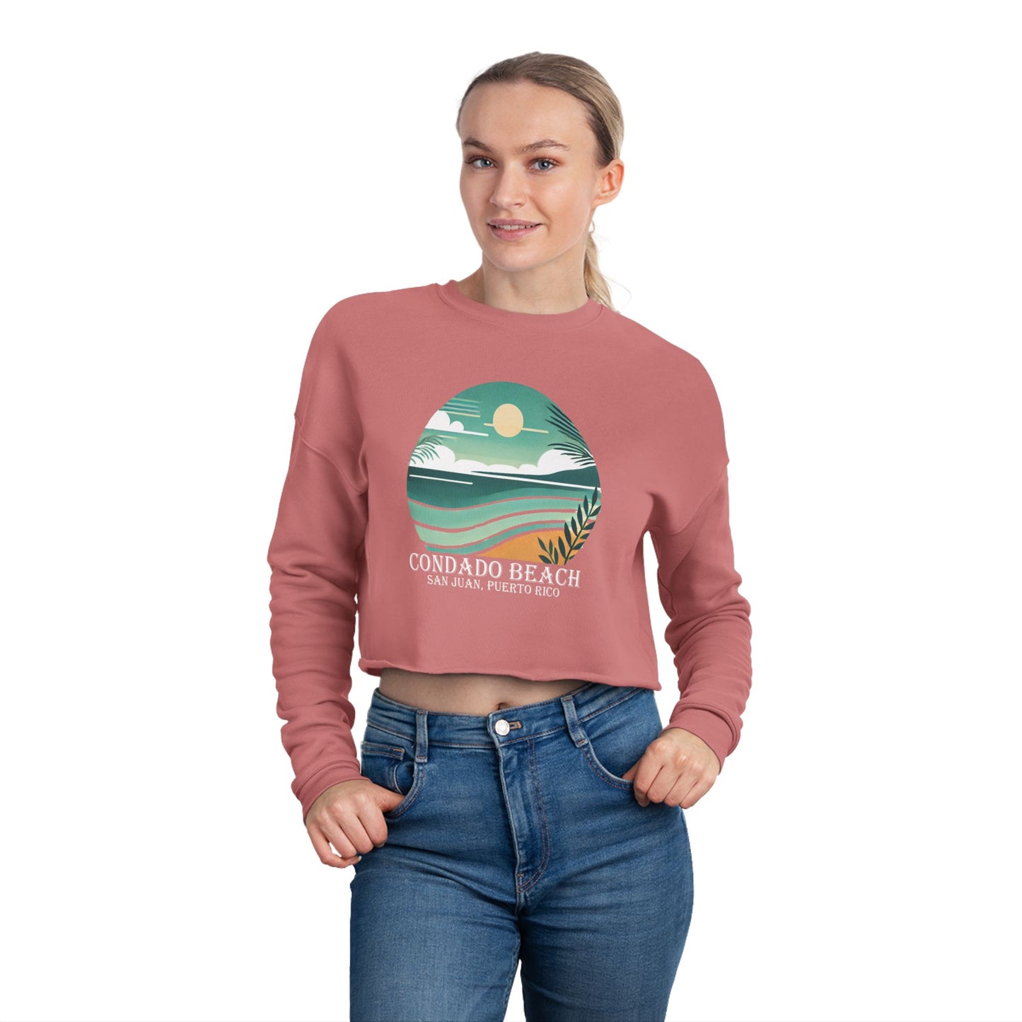 Coastal Vibes Condado Beach Women's Cropped Sweatshirt