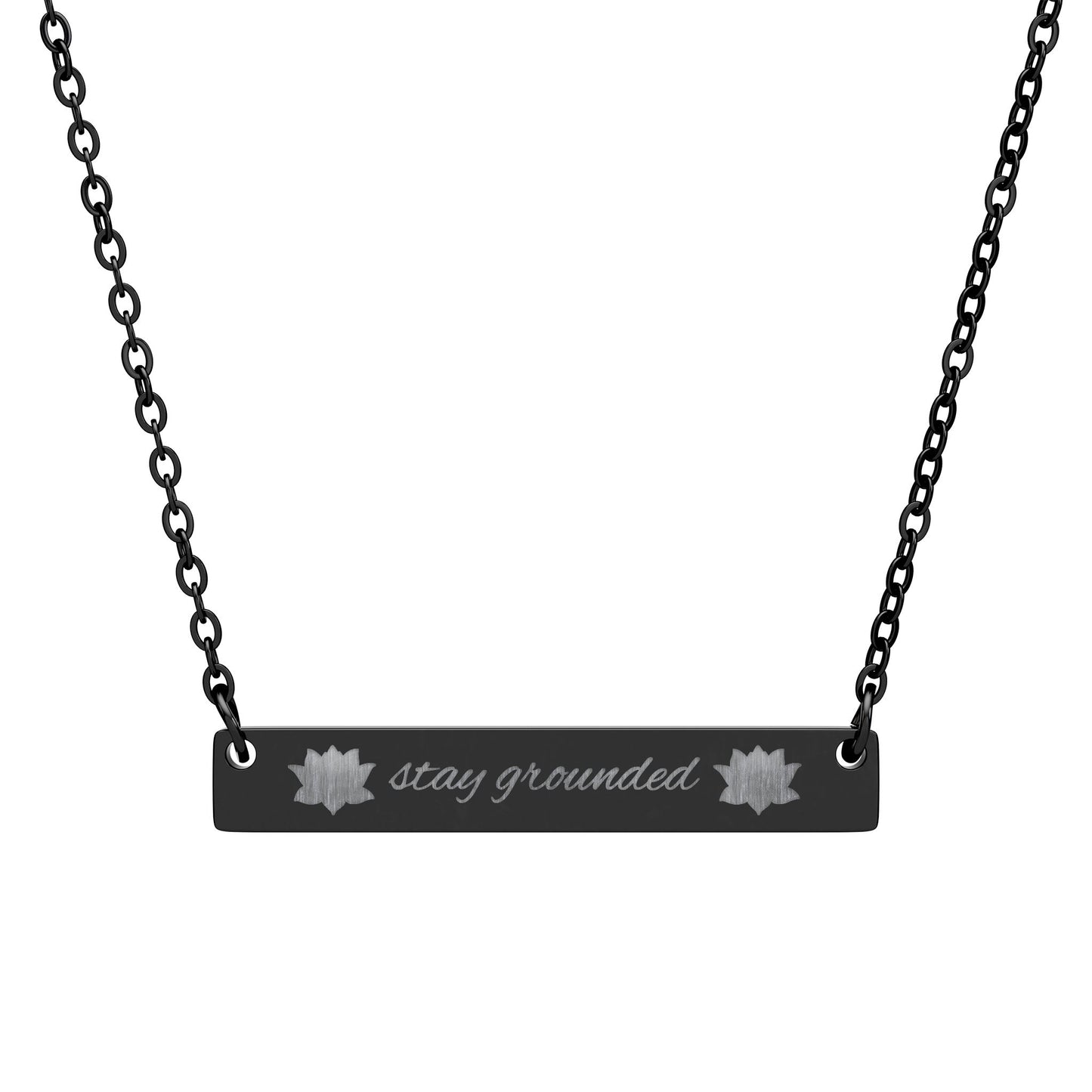 Stay Grounded — Engraved Bar Necklace