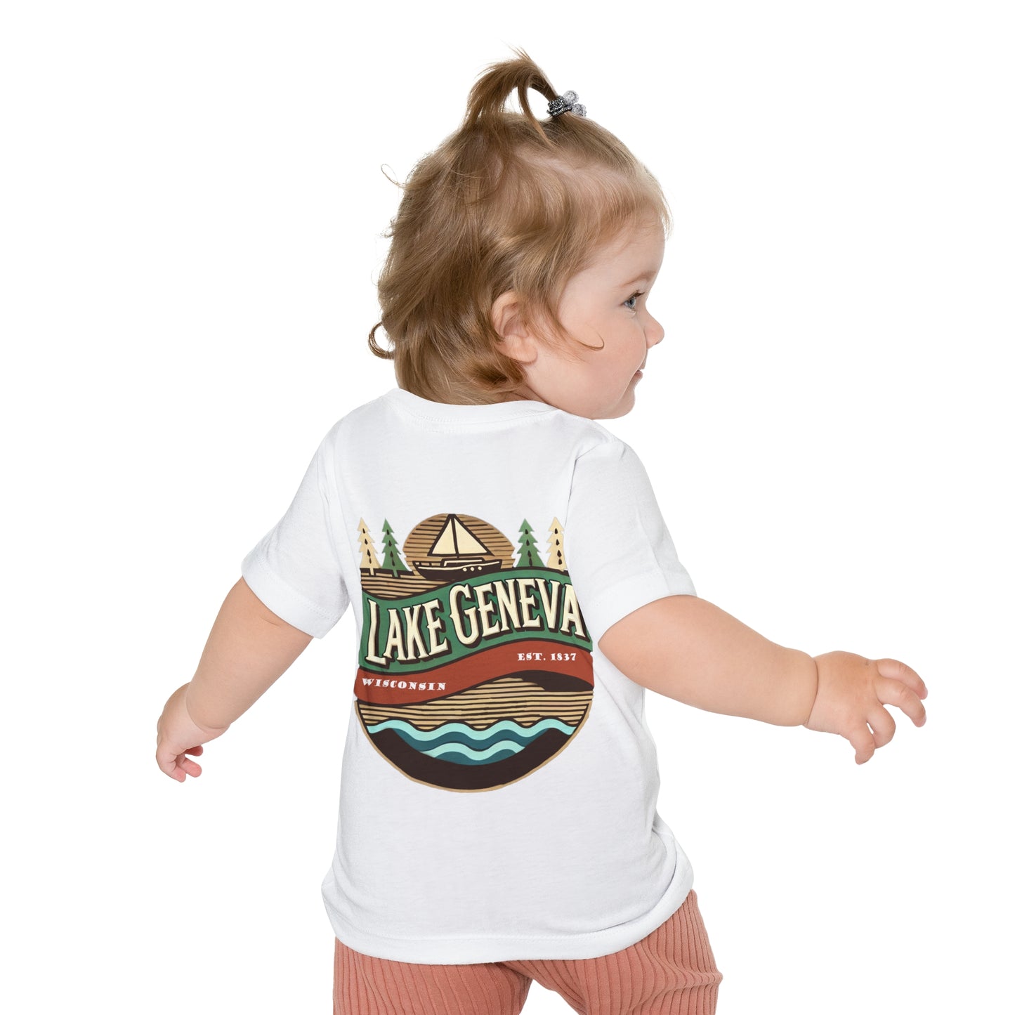 Retro Lake Geneva Unisex Baby Short Sleeve T-Shirt