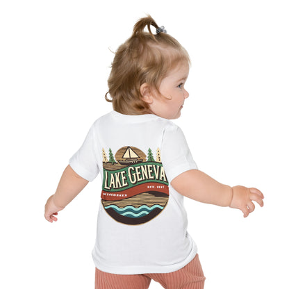 Retro Lake Geneva Unisex Baby Short Sleeve T-Shirt