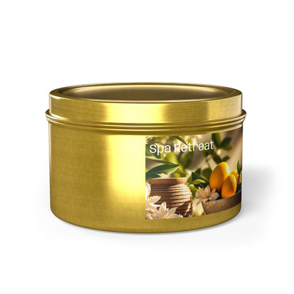 Spa Retreat Scented Rustic Tin Candle