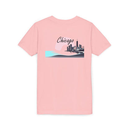 Elegant Chicago Skyline Unisex Youth Short Sleeve Tee