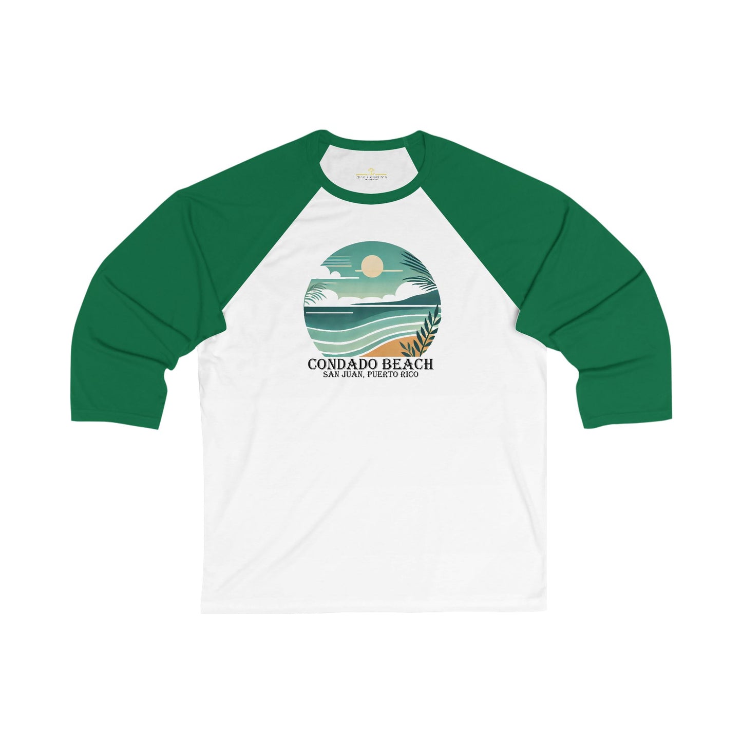 Coastal Vibes Condado Beach Men's 3/4 Sleeve Baseball Tee