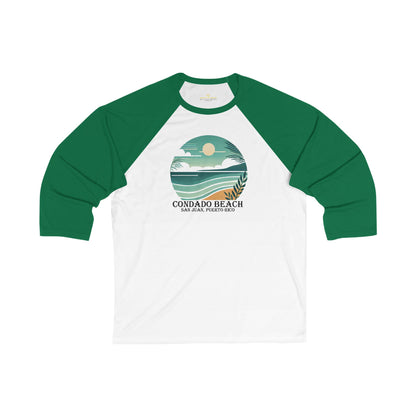 Coastal Vibes Condado Beach Men's 3/4 Sleeve Baseball Tee