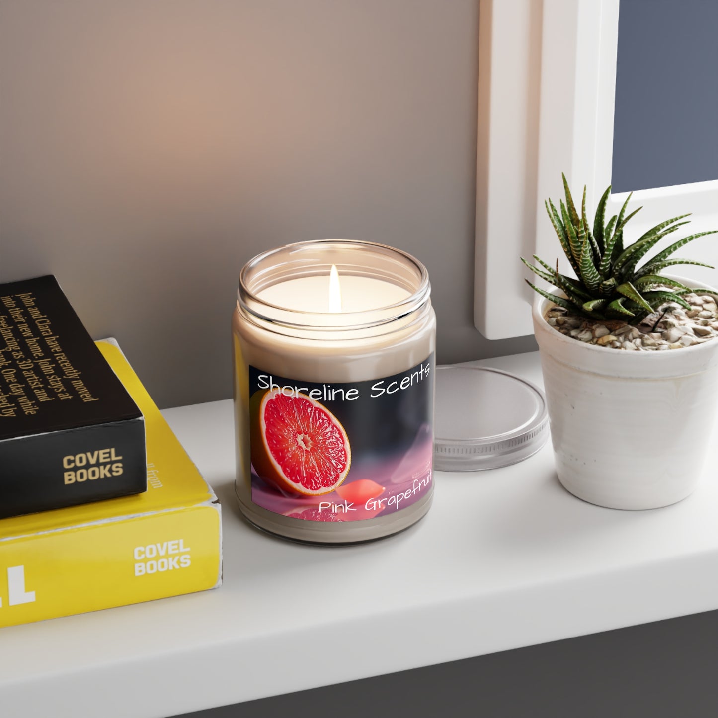 Pink Grapefruit Scented Candle (Soy Wax)