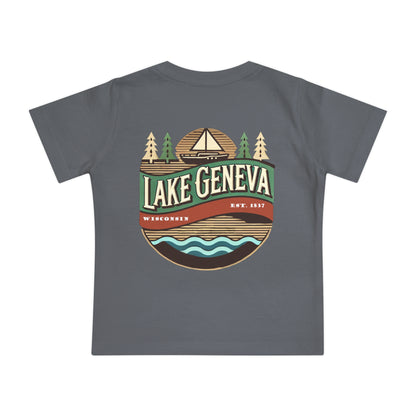 Retro Lake Geneva Unisex Baby Short Sleeve T-Shirt