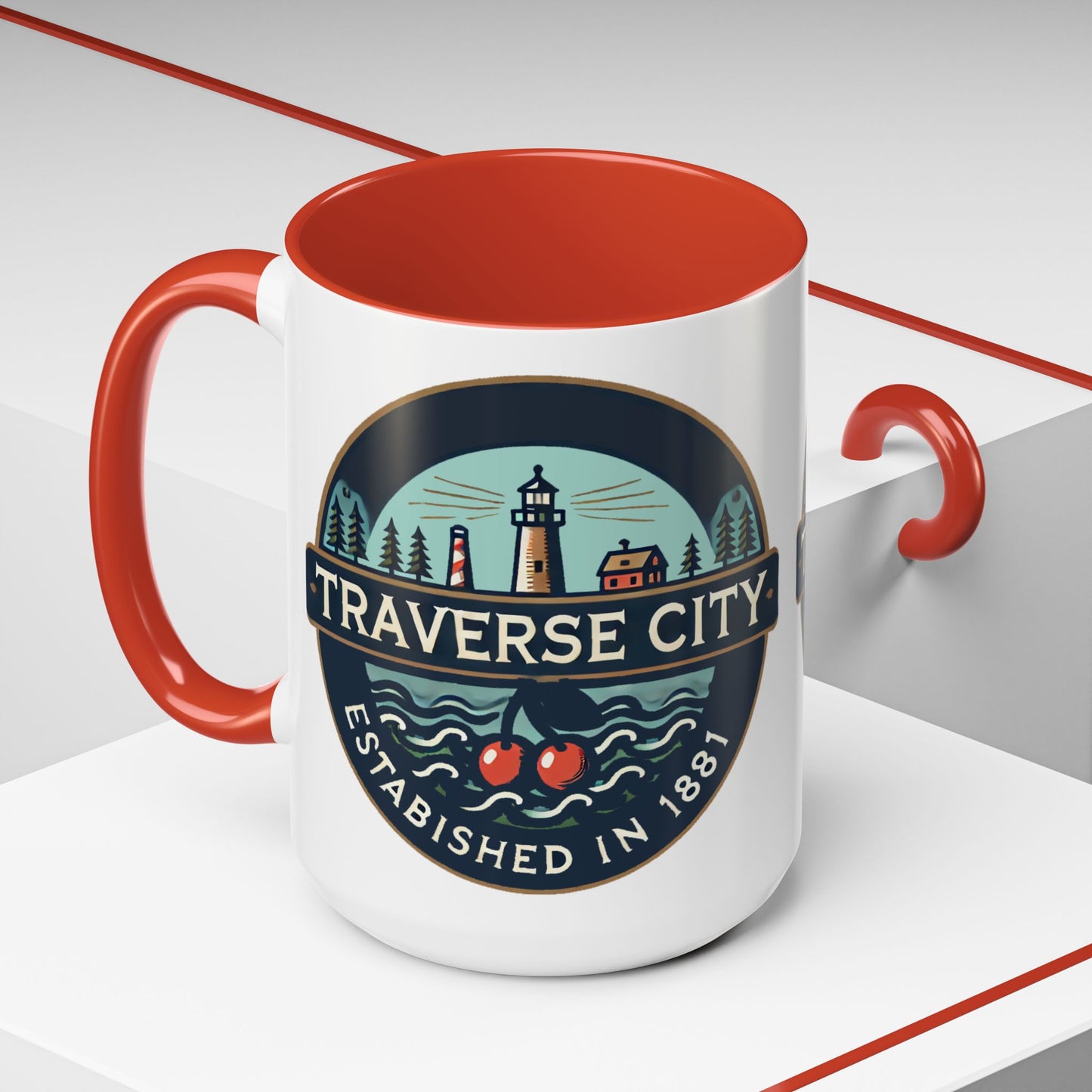 Vintage Traverse City Accent Coffee Mug