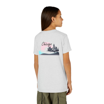 Elegant Chicago Skyline Unisex Youth Short Sleeve Tee