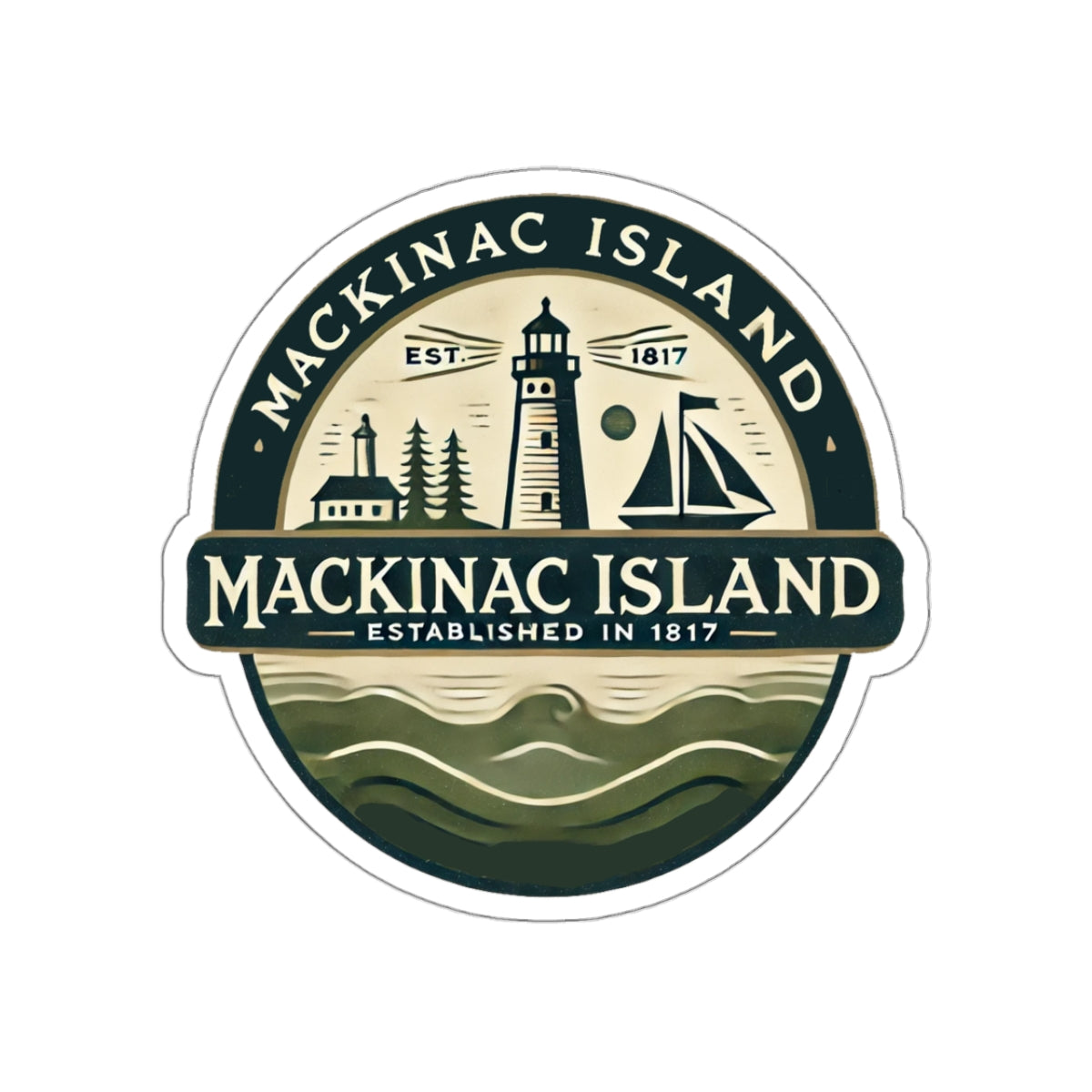 Vintage Mackinac Island Kiss-Cut Sticker